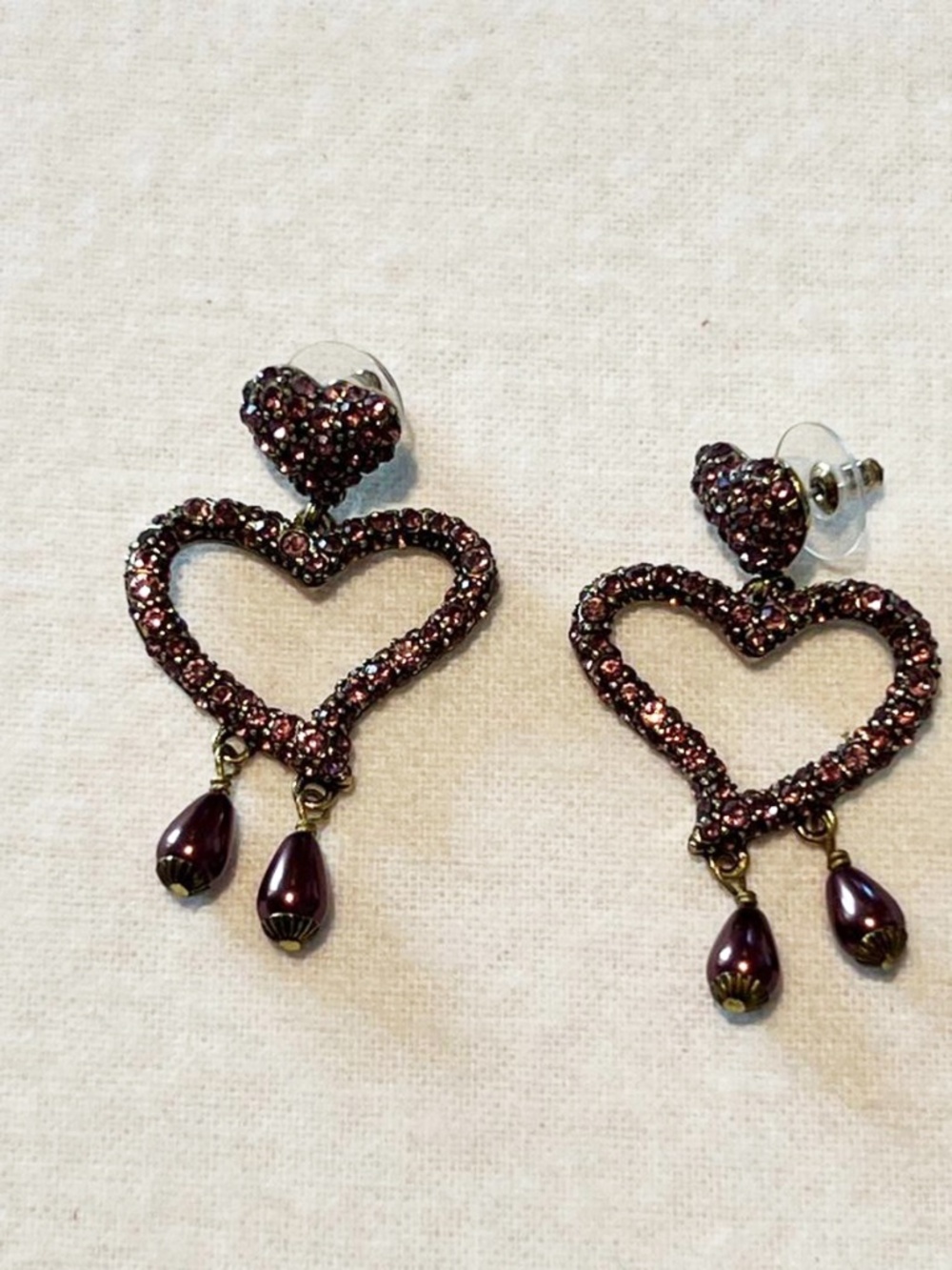Heidi Daus Heart Dangle Earrings